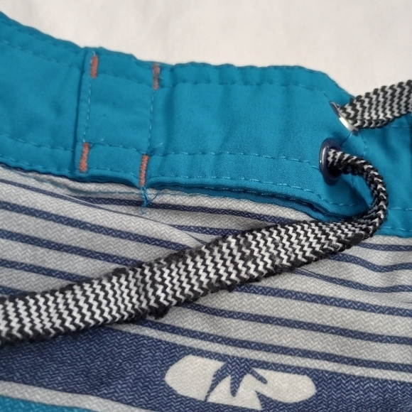 Mossimo Men's Floral Striped Swimsuit Beach Beachy Vacation Summer Blue Sz 32 - Picture 8 of 9